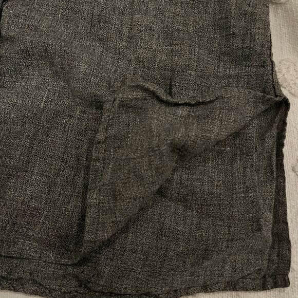 Flax 100% Linen Long Sleeve Top Gray Size M Artsy Boho Minimalist Beach Coastal - Picture 5 of 7